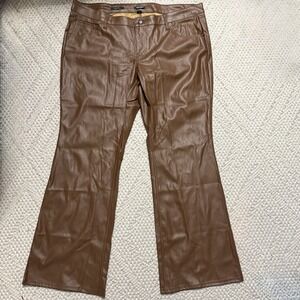 Women's Low-Rise Faux Leather Flare Pants - Wild Fable Brown 16
